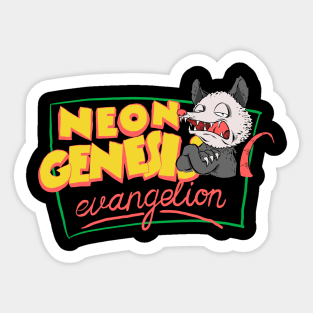 Neon genesis evangelion meets Possum and friend Sticker